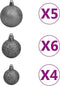 vidaXL - Kunstkerstboom - met - verlichting - en - kerstballen - 180 - cm - PVC - zwart