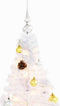 vidaXL - Kunstkerstboom - met - verlichting - en - kerstballen - 180 - cm - wit