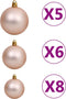 vidaXL - Kunstkerstboom - met - verlichting - en - kerstballen - 180 - cm - PVC - roze