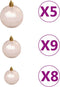 vidaXL - Kunstkerstboom - met - verlichting - en - kerstballen - 180 - cm - PVC - roze