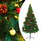 vidaXL - Kunstkerstboom - met - verlichting - en - kerstballen - 210 - cm - groen