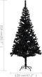 vidaXL - Kunstkerstboom - met - verlichting - en - kerstballen - 210 - cm - PVC - zwart