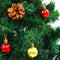 vidaXL - Kunstkerstboom - met - verlichting - en - kerstballen - 210 - cm - groen