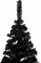 vidaXL - Kunstkerstboom - met - verlichting - en - kerstballen - 210 - cm - PVC - zwart