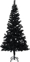 vidaXL - Kunstkerstboom - met - verlichting - en - kerstballen - 210 - cm - PVC - zwart