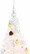 vidaXL - Kunstkerstboom - met - verlichting - en - kerstballen - 210 - cm - wit