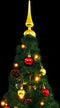 vidaXL - Kunstkerstboom - met - verlichting - en - kerstballen - 210 - cm - groen