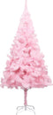 vidaXL - Kunstkerstboom - met - verlichting - en - kerstballen - 240 - cm - PVC - roze