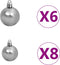 vidaXL - Kunstkerstboom - met - verlichting - en - kerstballen - 90 - cm - wit