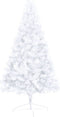 vidaXL - Kunstkerstboom - met - verlichting - en - kerstballen - half - 240 - cm - wit