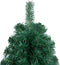 vidaXL - Kunstkerstboom - met - verlichting - en - kerstballen - half - 120 - cm - groen