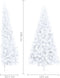 vidaXL - Kunstkerstboom - met - verlichting - en - kerstballen - half - 240 - cm - wit