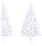 vidaXL - Kunstkerstboom - met - verlichting - en - kerstballen - half - 240 - cm - wit