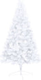 vidaXL - Kunstkerstboom - met - verlichting - en - kerstballen - half - 240 - cm - wit