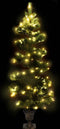 vidaXL - Kunstkerstboom - met - verlichting - en - pot - 120 - cm - PVC - groen