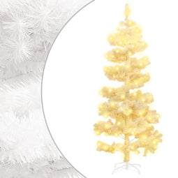 vidaXL - Kunstkerstboom - met - verlichting - en - standaard - 180 - cm - PVC - wit