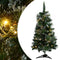 vidaXL - Kunstkerstboom - met - verlichting - en - standaard - 90 - cm - PVC - groen