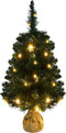 vidaXL - Kunstkerstboom - met - verlichting - en - standaard - 90 - cm - PVC - groen