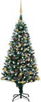 vidaXL - Kunstkerstboom - met - verlichting - kerstballen - dennenappels - 180 - c5