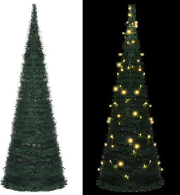 vidaXL - Kunstkerstboom - met - verlichting - pop-up - 180 - cm - groen
