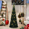 vidaXL - Kunstkerstboom - met - verlichting - pop-up - 180 - cm - groen