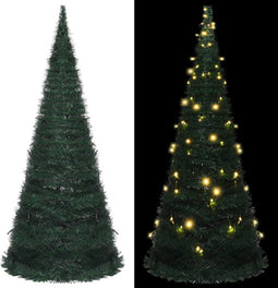 vidaXL - Kunstkerstboom - met - verlichting - pop-up - 210 - cm - groen