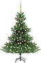 vidaXL - Kunstkerstboom - Nordmann - met - LED's - en - kerstballen - 210 - cm - groen