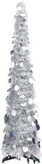 vidaXL - Kunstkerstboom - pop-up - 120 - cm - PET - zilverkleurig