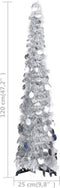 vidaXL - Kunstkerstboom - pop-up - 120 - cm - PET - zilverkleurig