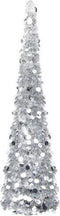 vidaXL - Kunstkerstboom - pop-up - 120 - cm - PET - zilverkleurig