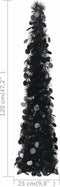 vidaXL - Kunstkerstboom - pop-up - 120 - cm - PET - zwart