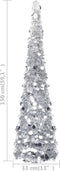 vidaXL - Kunstkerstboom - pop-up - 150 - cm - PET - zilverkleurig