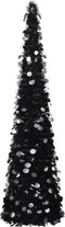 vidaXL - Kunstkerstboom - pop-up - 150 - cm - PET - zwart