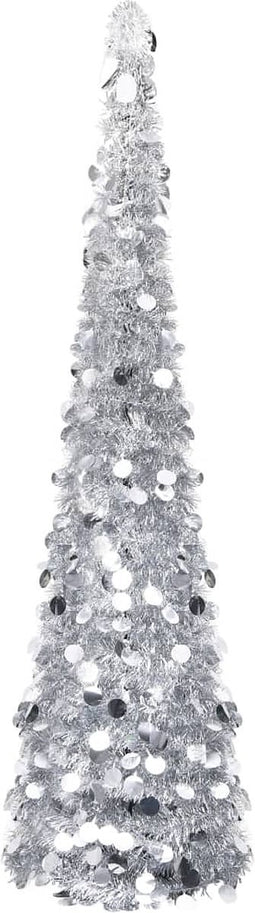 vidaXL - Kunstkerstboom - pop-up - 180 - cm - PET - zilverkleurig