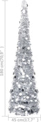 vidaXL - Kunstkerstboom - pop-up - 180 - cm - PET - zilverkleurig
