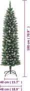 vidaXL - Kunstkerstboom - smal - met - standaard - 180 - cm - PVC