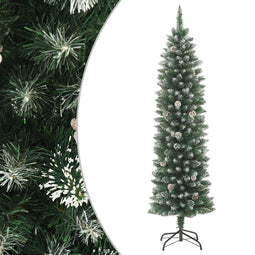 vidaXL - Kunstkerstboom - smal - met - standaard - 210 - cm - PVC