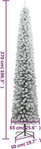 vidaXL - Kunstkerstboom - smal - met - standaard - en - sneeuw - 270 - PVC