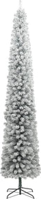 vidaXL - Kunstkerstboom - smal - met - standaard - en - sneeuw - 270 - PVC