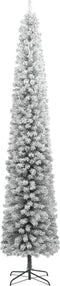 vidaXL - Kunstkerstboom - smal - met - standaard - en - sneeuw - 300 - cm - PVC