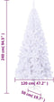 vidaXL - Kunstkerstboom - wit - L - 240 - cm