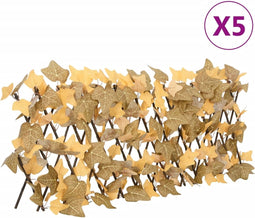 vidaXL - Kunstplant - esdoornblad - latwerk - 5st - uittrekbaar - 180x30 - cm - oranje