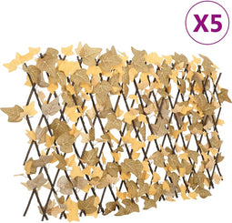 vidaXL - Kunstplant - esdoornblad - latwerk - 5st - uittrekbaar - 180x60 - cm - oranje