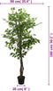 vidaXL - Kunstplant - ficus - 1008 - bladeren - 180 - cm - groen