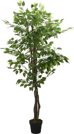 vidaXL - Kunstplant - ficus - 378 - bladeren - 80 - cm - groen