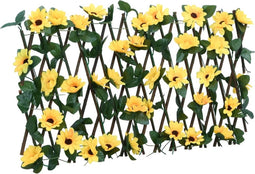 vidaXL - Kunstplant - klimop - op - latwerk - uittrekbaar - 180x20 - cm - geel
