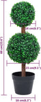 vidaXL - Kunstplant - met - pot - buxus - bolvorming - 60 - cm - groen