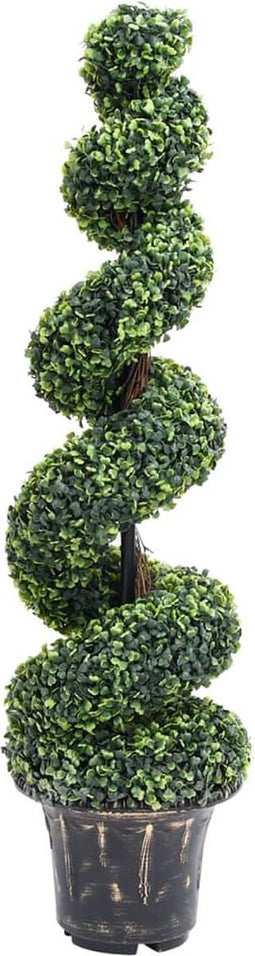 vidaXL - Kunstplant - met - pot - buxus - spiraal - 117 - cm - groen
