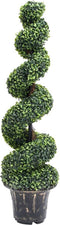 vidaXL - Kunstplant - met - pot - buxus - spiraal - 117 - cm - groen