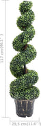 vidaXL - Kunstplant - met - pot - buxus - spiraal - 117 - cm - groen